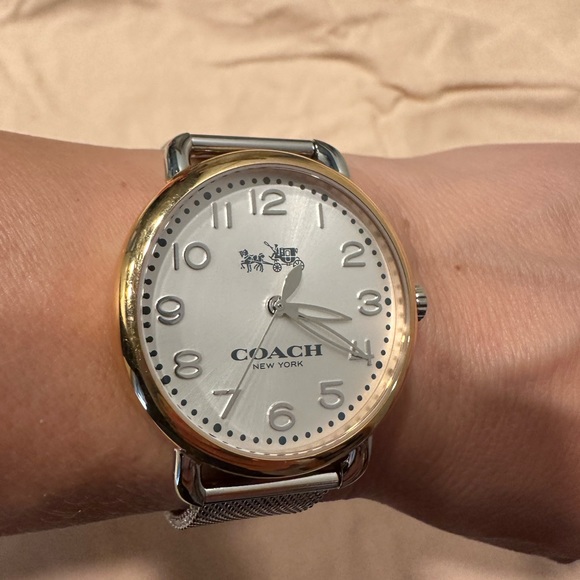 COACH Delancey Two-Tone Mesh Strap Watch - Picture 2 of 9